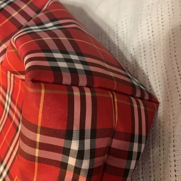 BURBERRY Nova Check Tote Bag Canvas
Leather Red Black Auth - Picture 6 of 10
